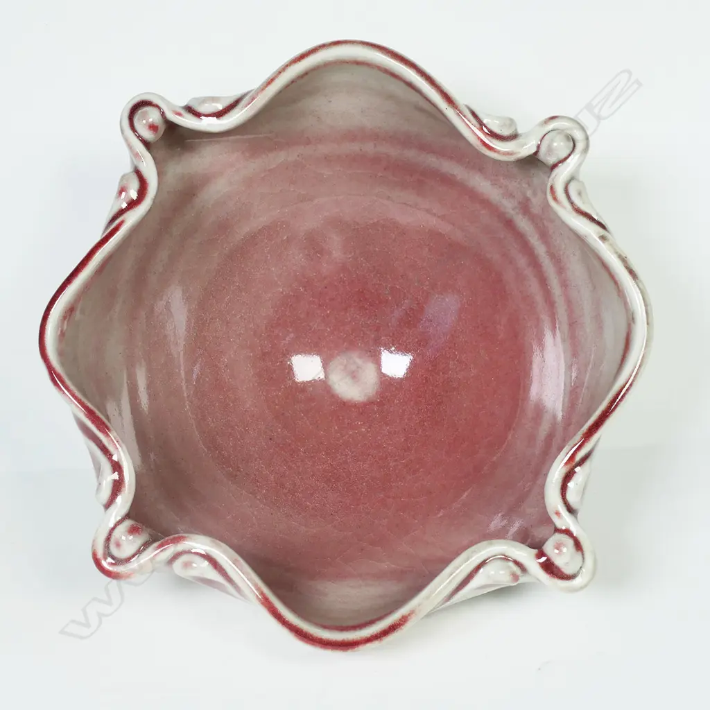 Mirek Smisek (Te Horo) red glazed bowl 'Gateway into the World', Image 1++