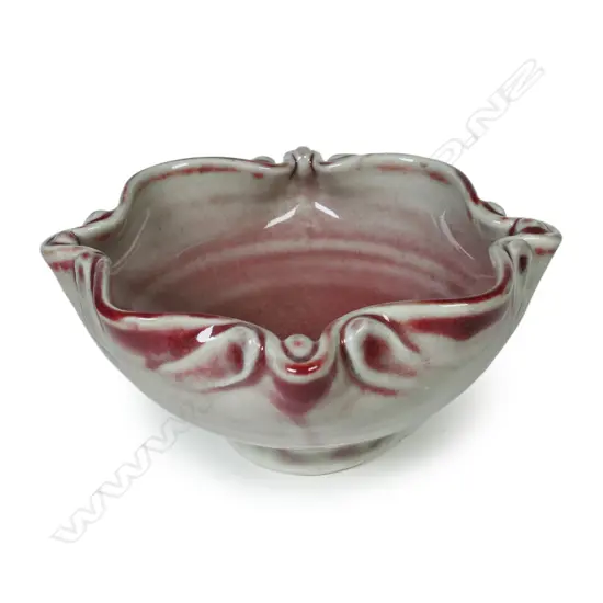 Mirek Smisek (Te Horo) red glazed bowl 'Gateway into the World',
