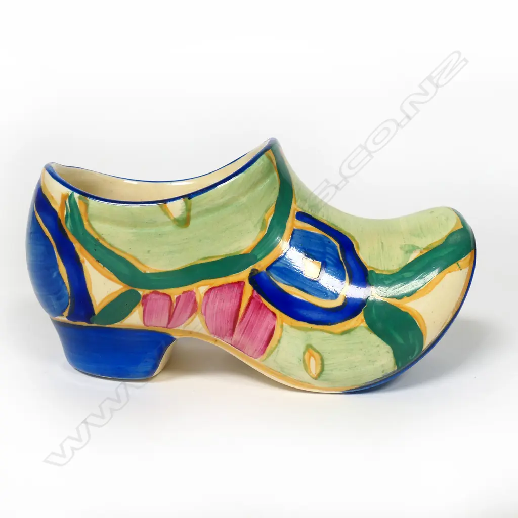 A Clarice Cliff Bizarre small sabot clog, Image 1++