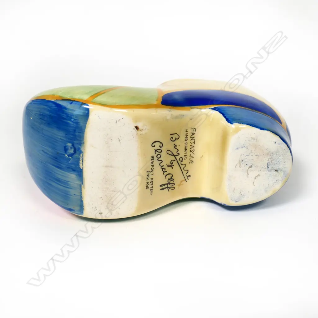 A Clarice Cliff Bizarre small sabot clog, Image 1++