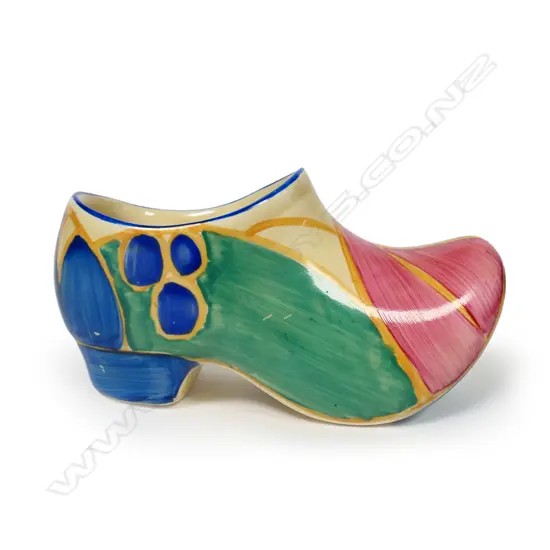 A Clarice Cliff Bizarre small sabot clog,