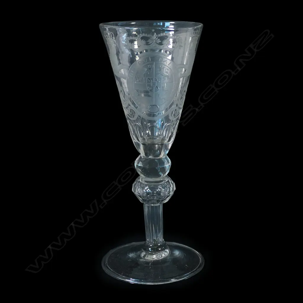 An 18thC soda drinking glass, Image 1++