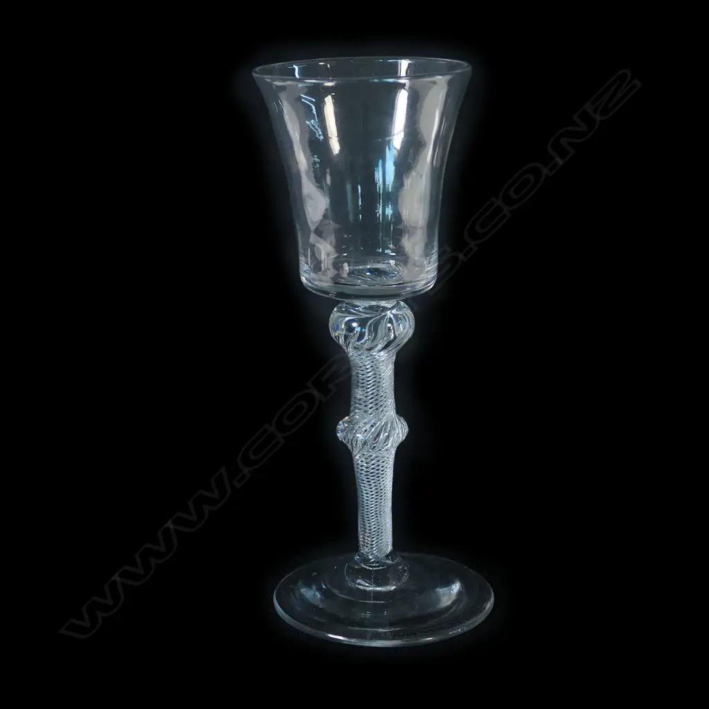An antique multi air twist stem drinking glass, Image 1++