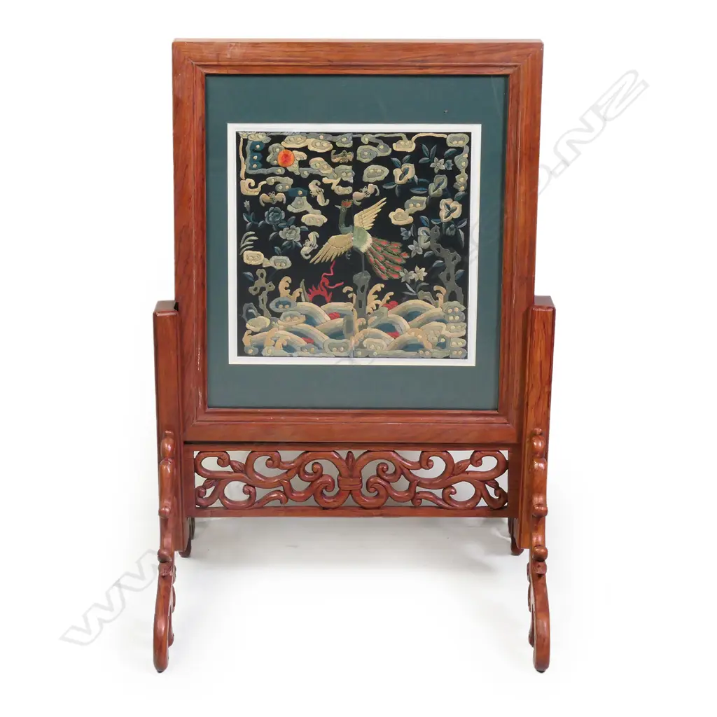 A 19thC Chinese silk embroidered Mandarin's robe cuffs, Image 1++