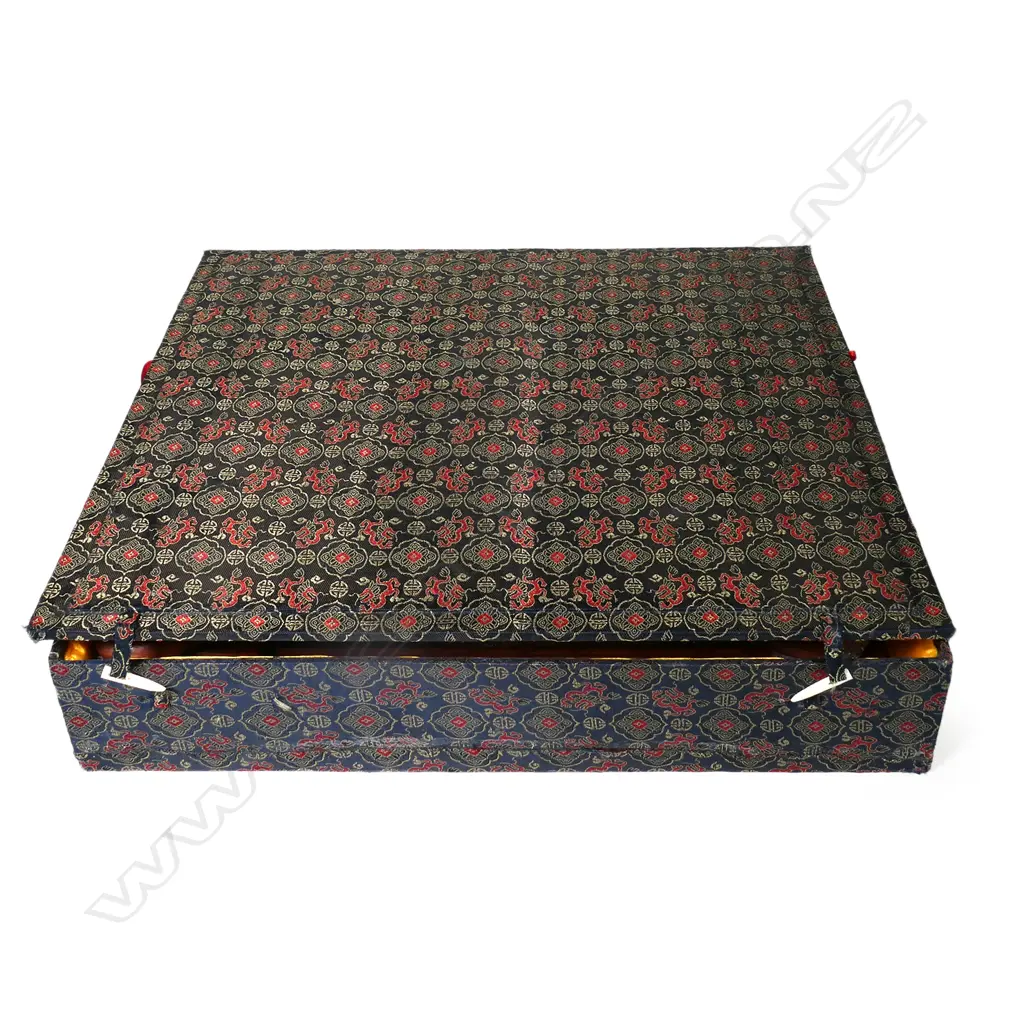 A 19thC Chinese silk embroidered Mandarin's robe cuffs, Image 1++