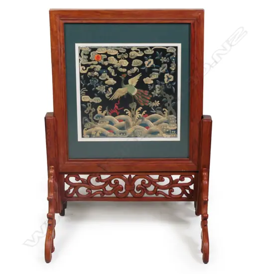 A 19thC Chinese silk embroidered Mandarin's robe cuffs,