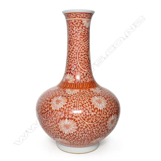 A Chinese Qing dynasty style iron red vase,