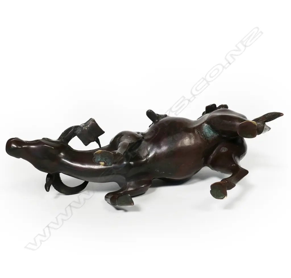 A quality Chinese bronze boy and ox sculpture, Image 1++