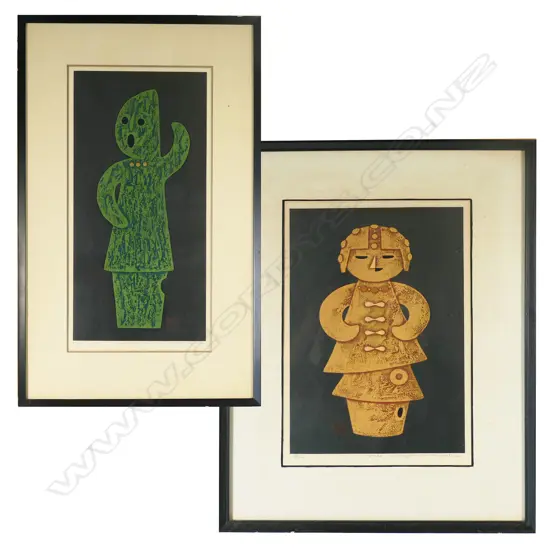 Haku Maki (Jap. 1924-2000) two sōsaku-hanga woodblock prints,