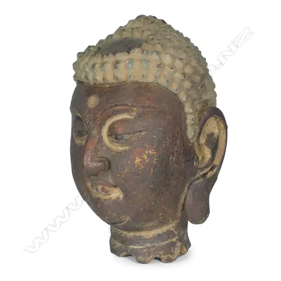 A large old Buddha head