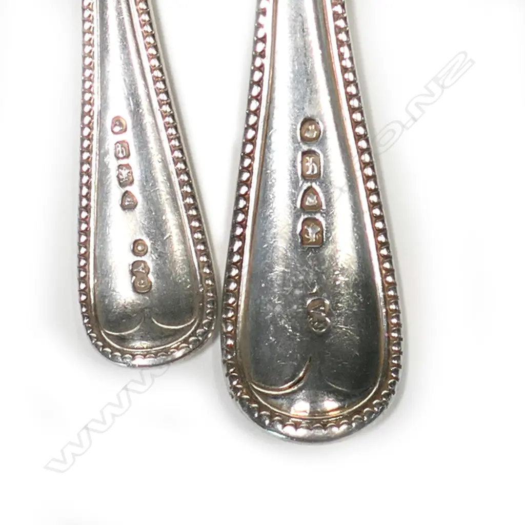Three Victorian silver dessert spoons and five matching teaspoons Image 1++