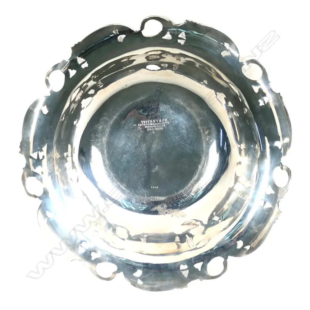 An Art Nouveau, Tiffany & Co. silver centre bowl, decorated with raspberries to the rim, c.1902-07, Image 1++