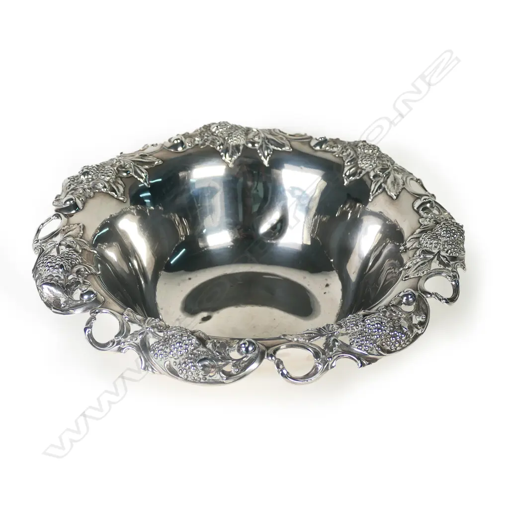 An Art Nouveau, Tiffany & Co. silver centre bowl, decorated with raspberries to the rim, c.1902-07, Image 1++