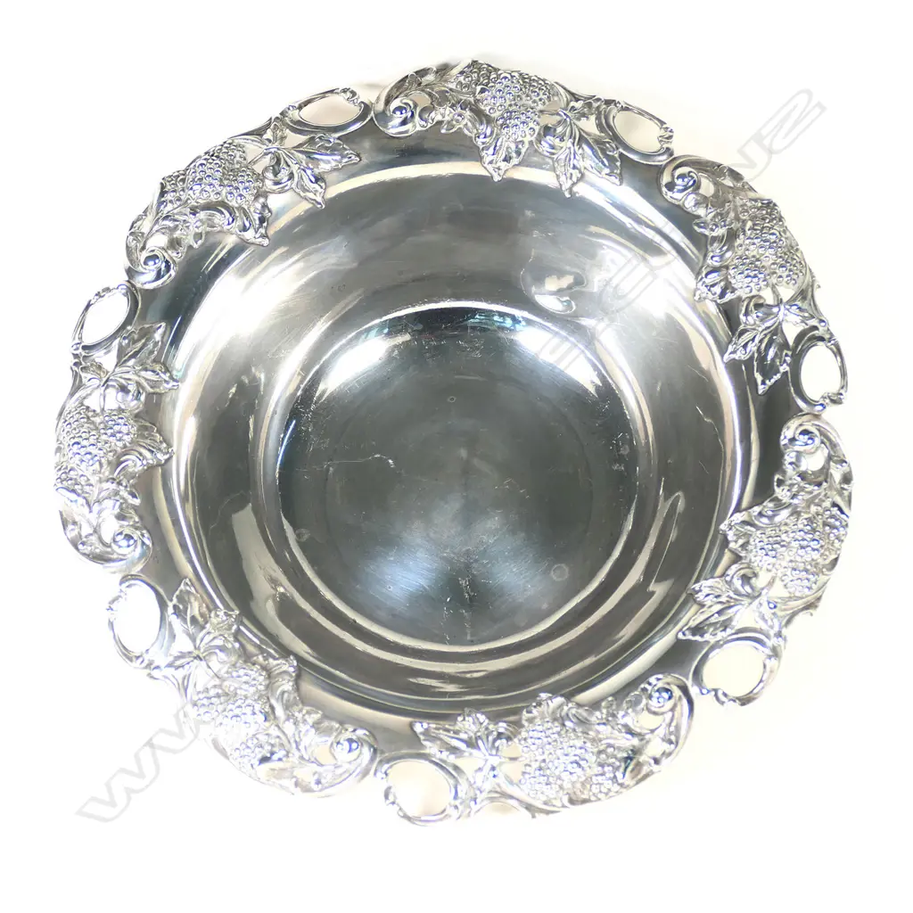 An Art Nouveau, Tiffany & Co. silver centre bowl, decorated with raspberries to the rim, c.1902-07, Image 1++