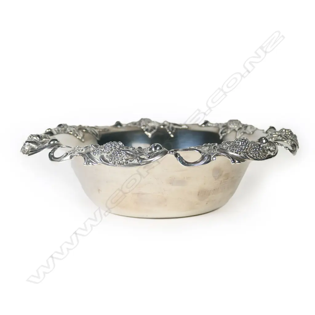 An Art Nouveau, Tiffany & Co. silver centre bowl, decorated with raspberries to the rim, c.1902-07, Image 1++