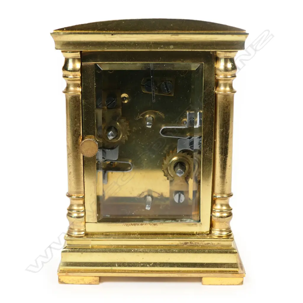 A 19thC French brass miniature striking carriage clock, Image 1++