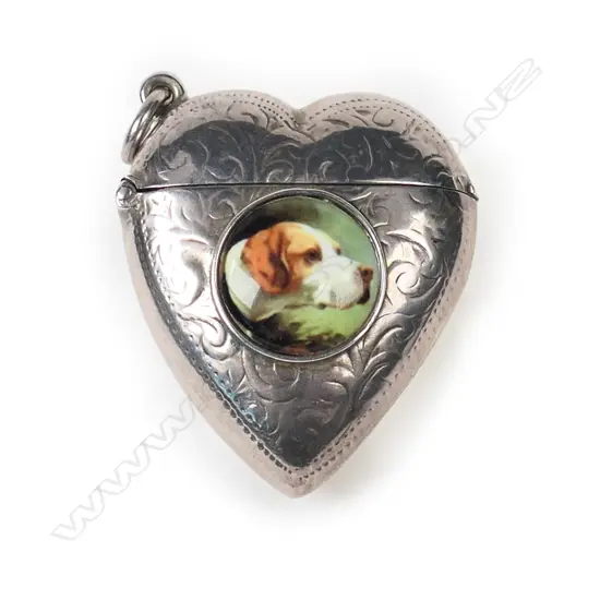 An Edwardian silver and enamel vesta case,