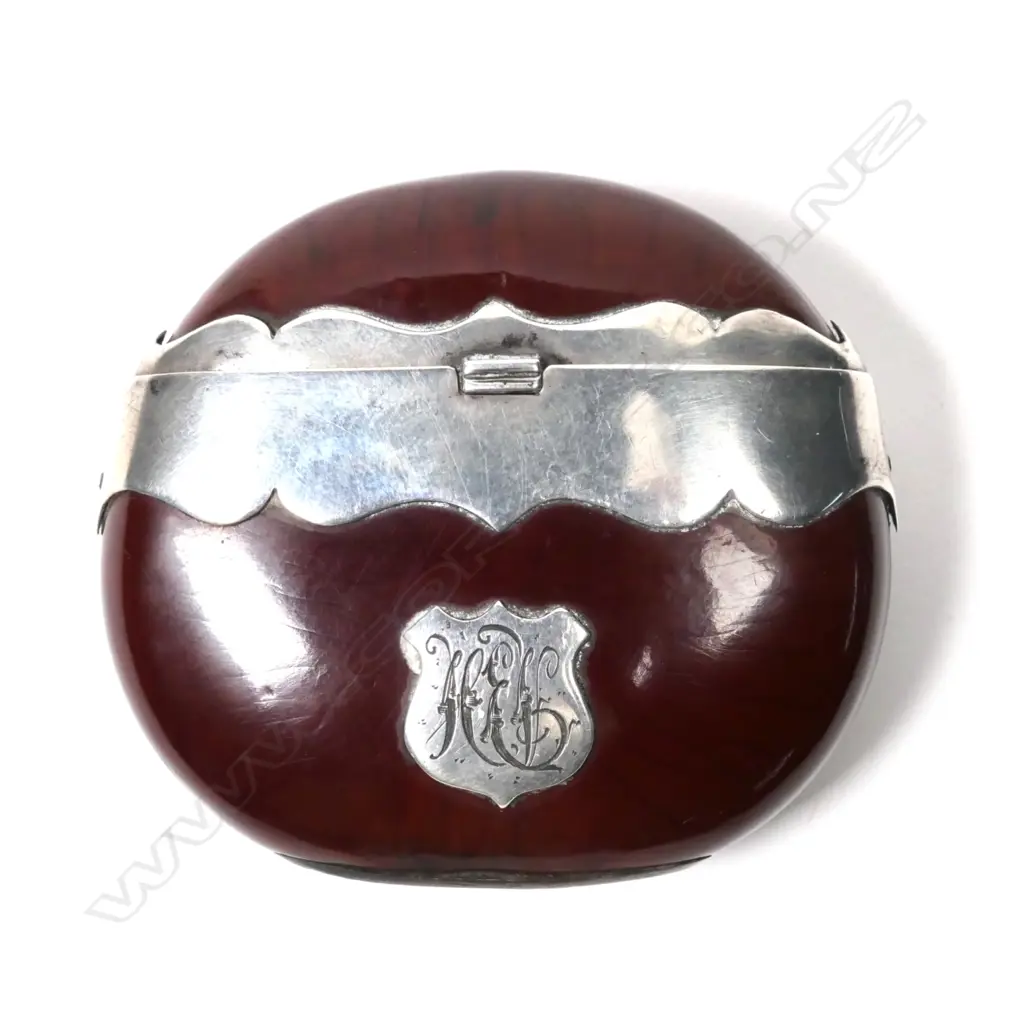 A c1.900 silver mounted nut vesta, Image 1++