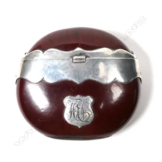 A c1.900 silver mounted nut vesta,