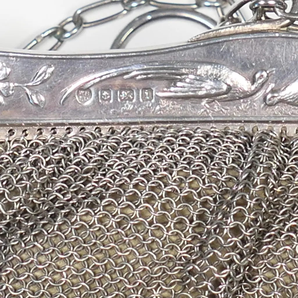 An Edwardian silver chain mail purse, Image 1++