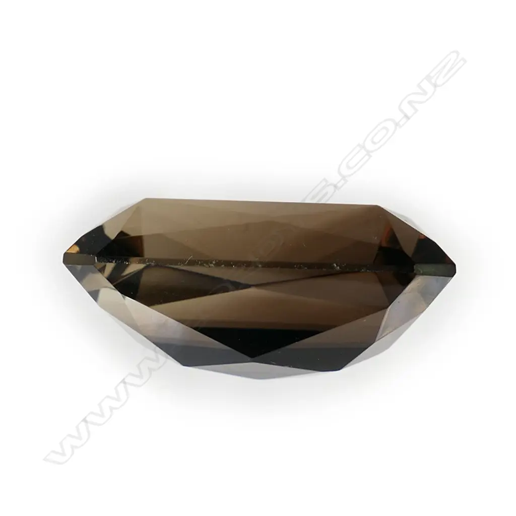 A 37.2ct rectangular mixed cut smoky quartz. Image 1++