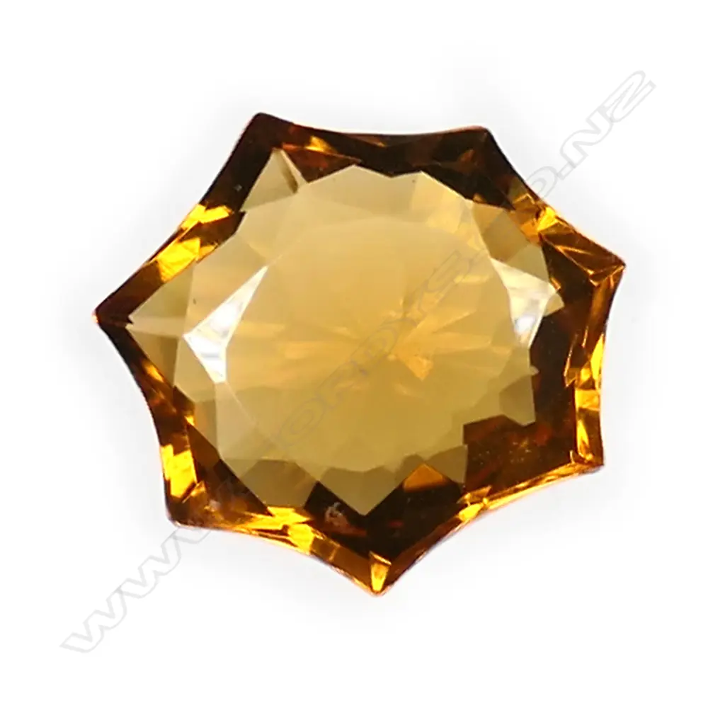 A 17.41ct scalloped mixed cut citrine. Image 1++