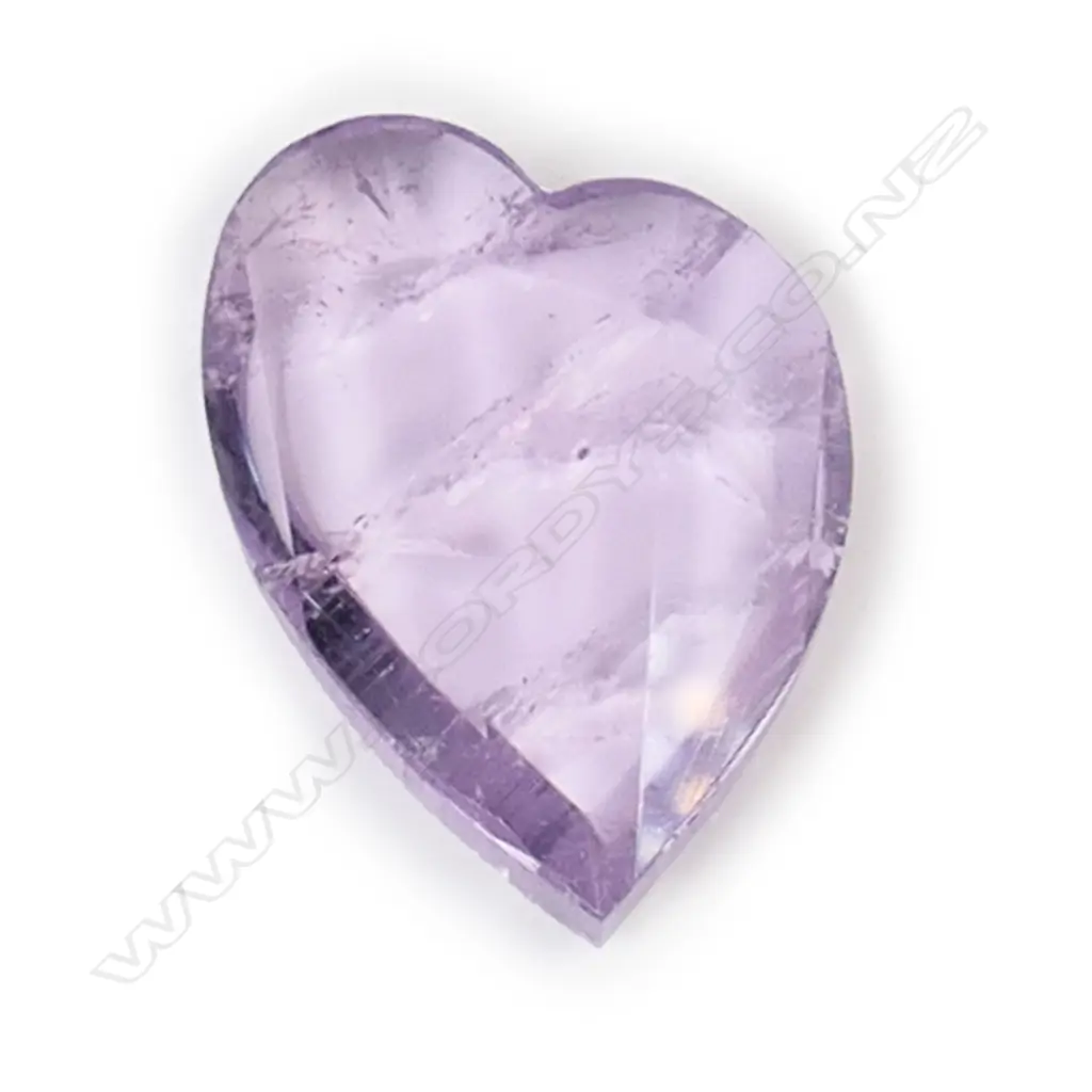 A 42.89ct heart shaped rose quartz unset gemstone, Image 1++