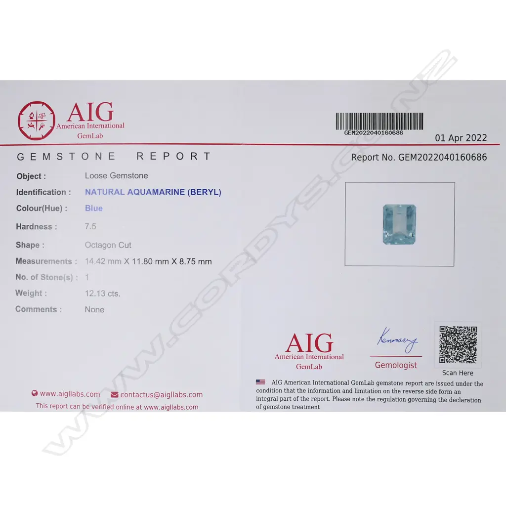 A natural aquamarine loose gemstone, Image 1++