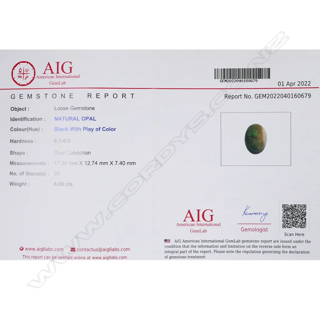 A natural opal cabochon loose gemstone, Image 1++