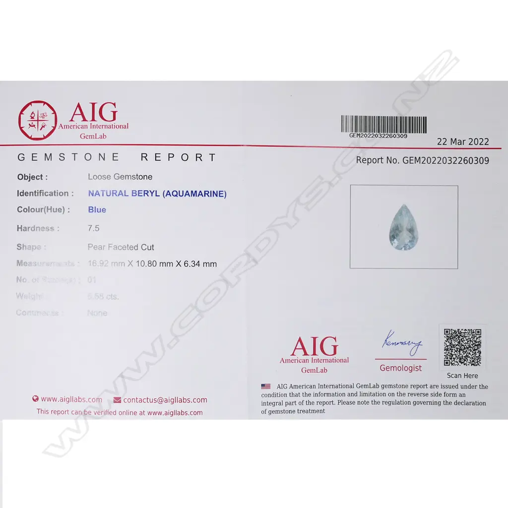 A natural aquamarine loose gemstone, Image 1++