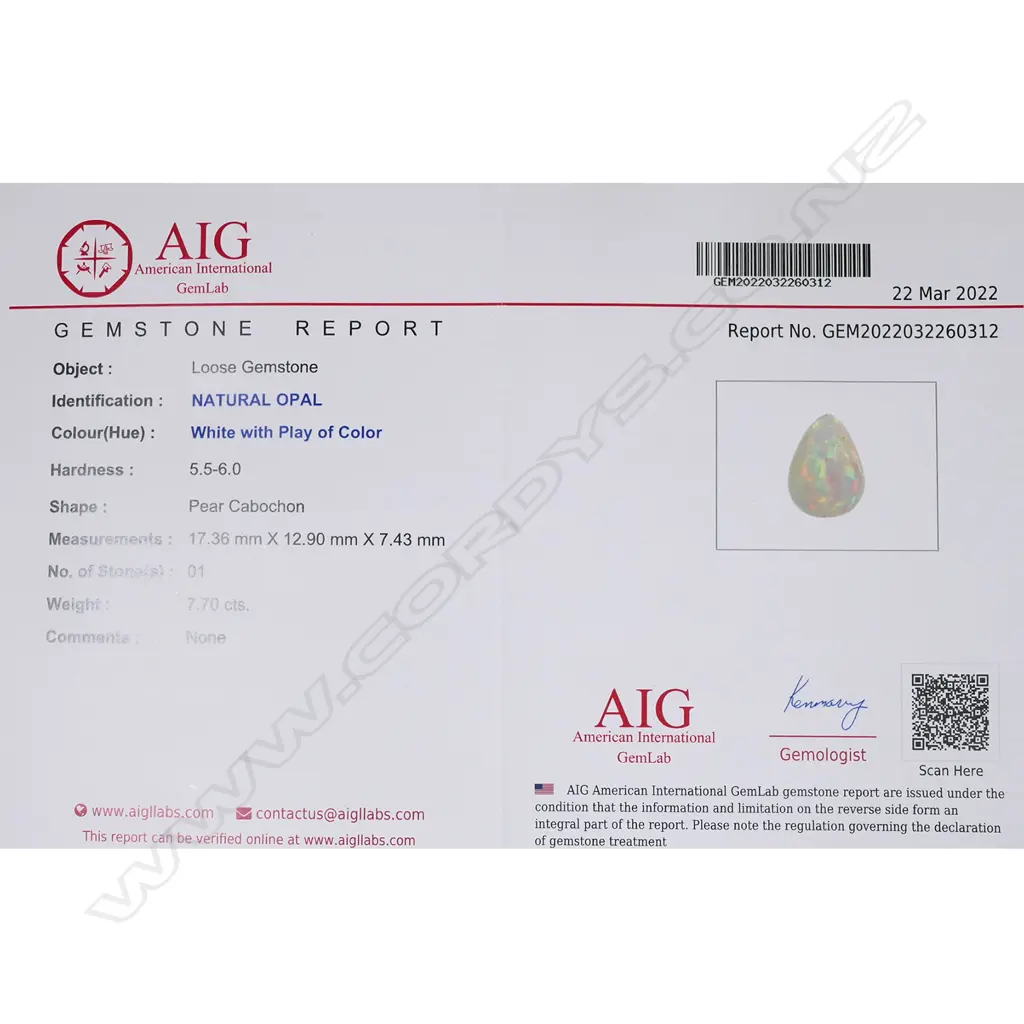 A natural opal loose gemstone, Image 1++