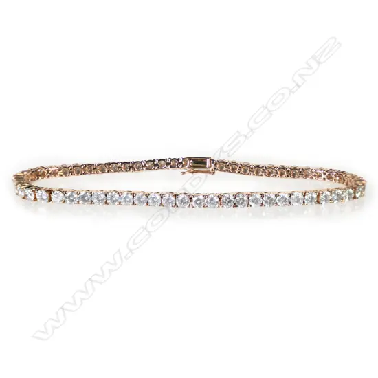A 14ct rose gold and diamond tennis bracelet,