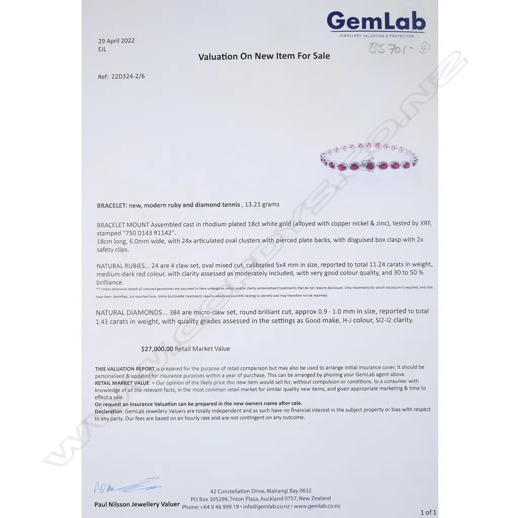 An impressive 18ct white gold and multi ruby and diamond cluster bracelet, Image 1++