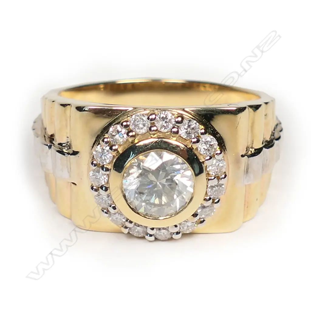 A 14ct gold and diamond Rolex inspired ring, Image 1++