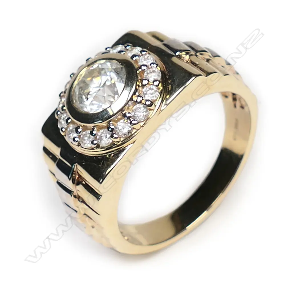 A 14ct gold and diamond Rolex inspired ring, Image 1++