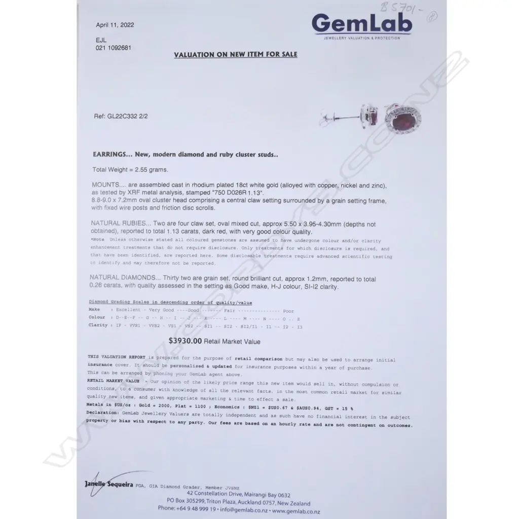 A pair of 18ct white gold, ruby and diamond cluster earrings, Image 1++