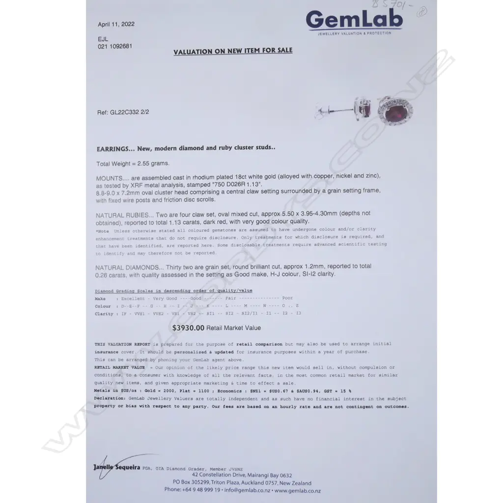 A pair of 18ct white gold and diamond cluster earrings, Image 1++