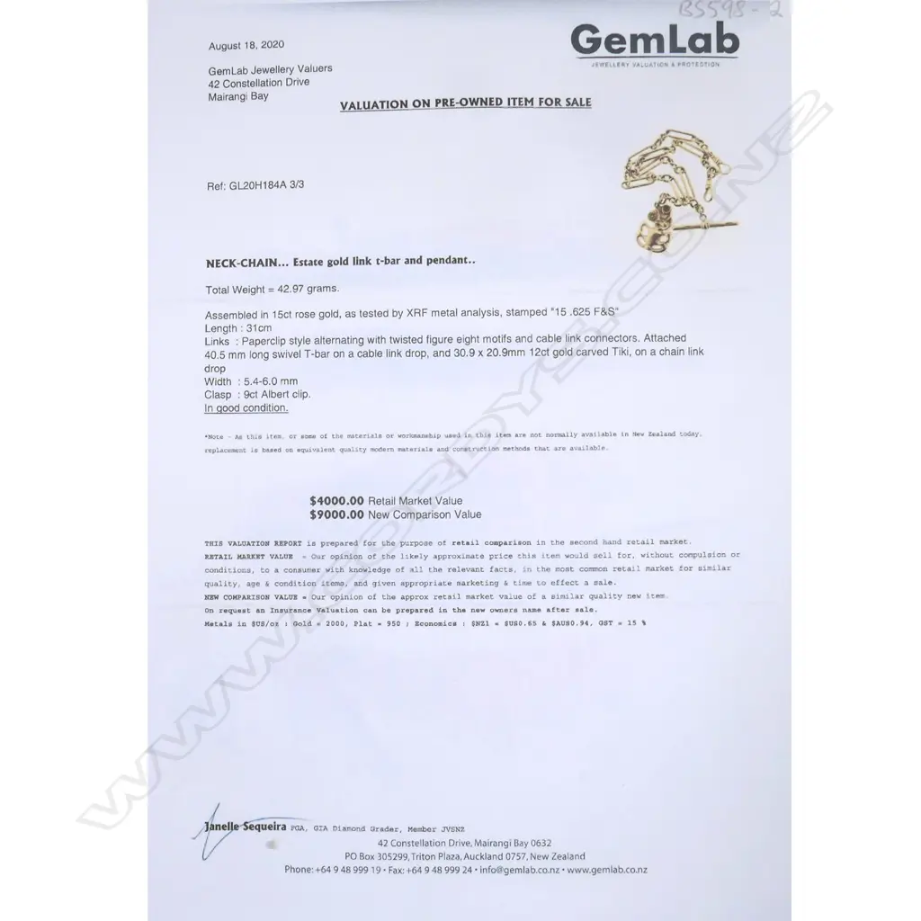 An Edwardian 15ct gold fob chain, Image 1++