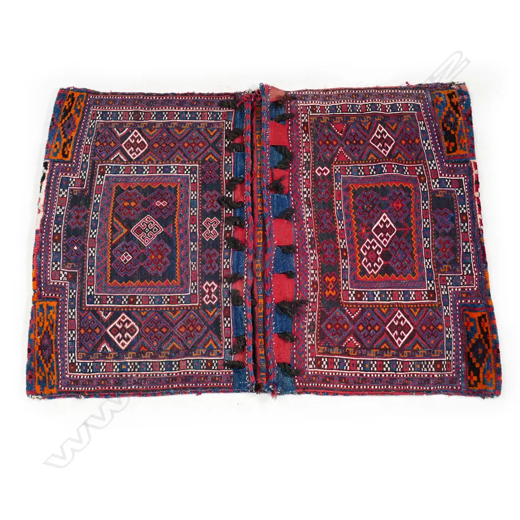 A Turkish mixed weave saddle bag, 960 x 1320mm. Image 1++