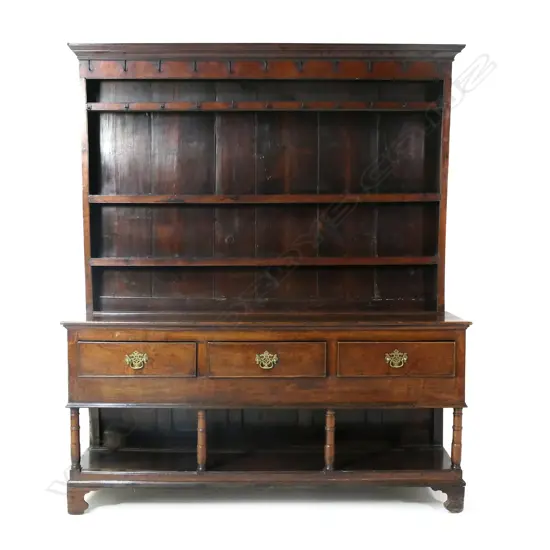 A Georgian oak high back Welsh dresser,
