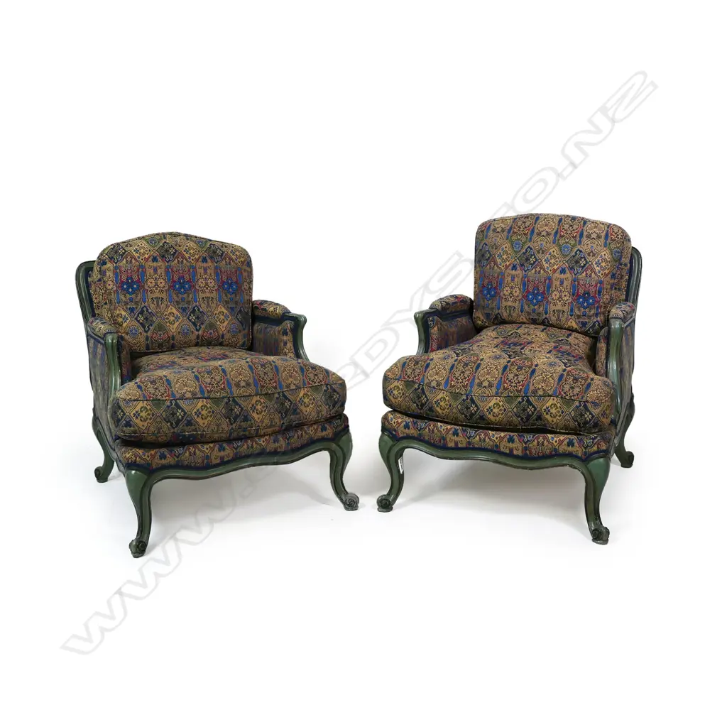 A pair of French style bergère armchairs, Image 1++