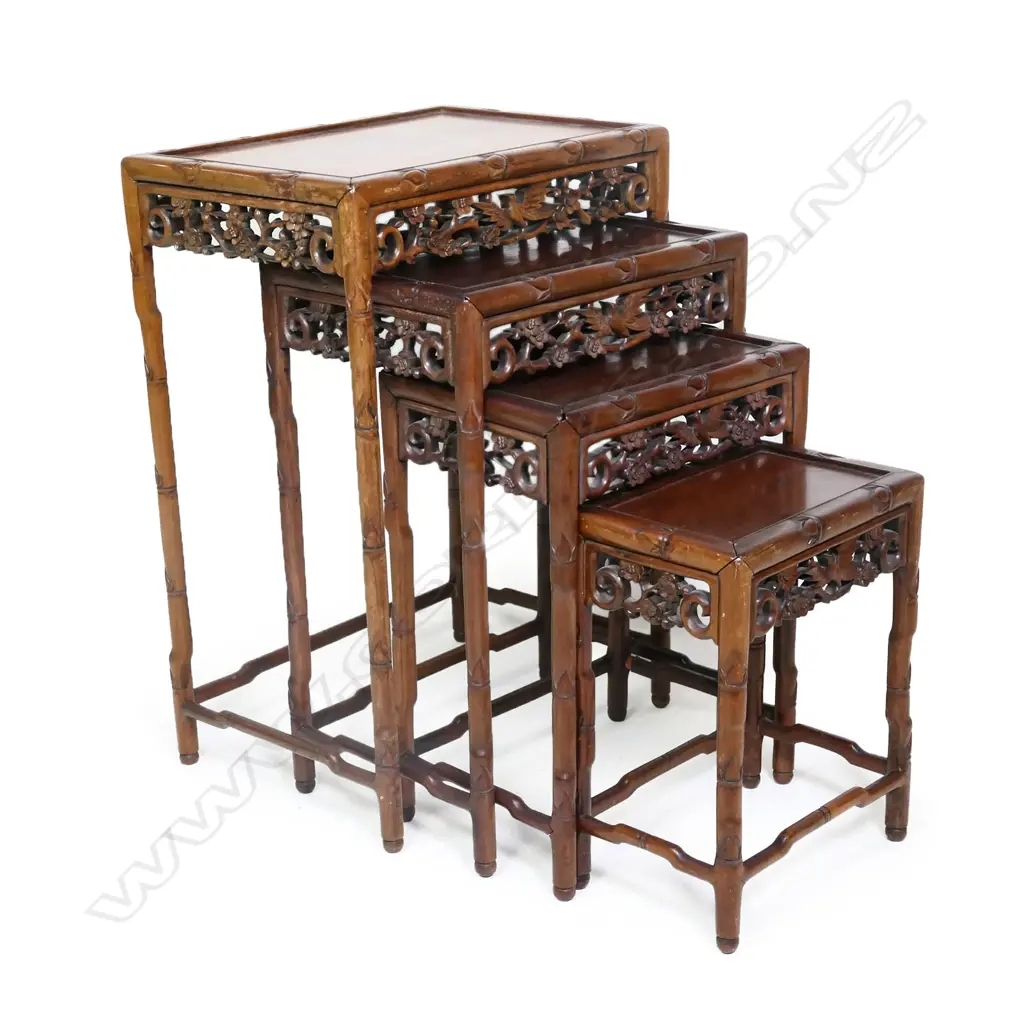 A Chinese rosewood nest of tables, Image 1++