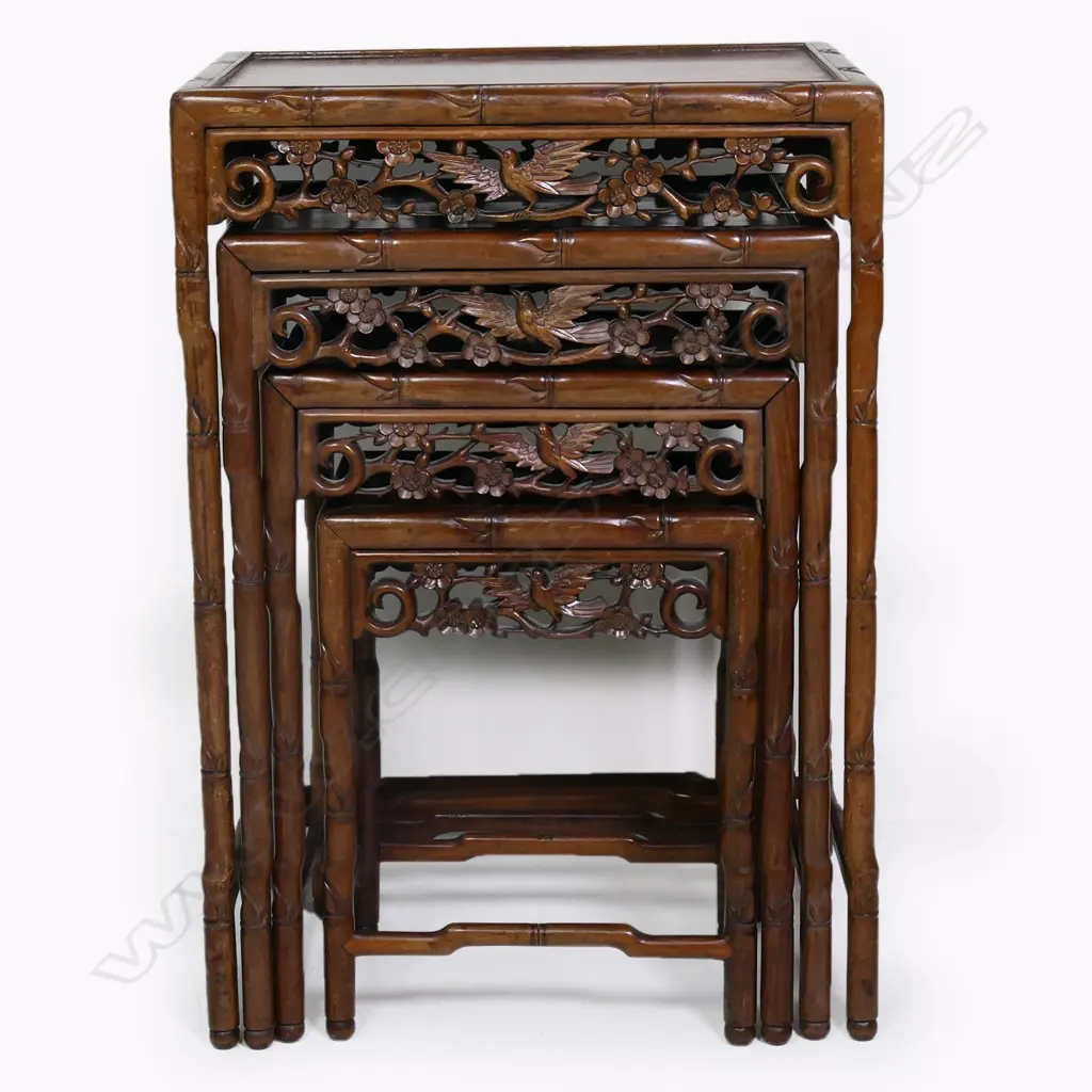 A Chinese rosewood nest of tables, Image 1++