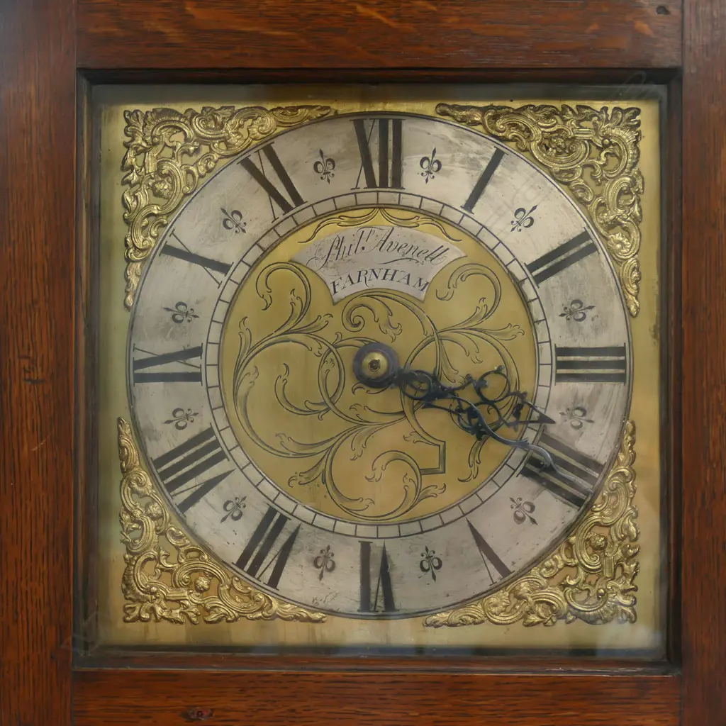 A mid 18thC thirty-hour, oak long case clock, Image 1++