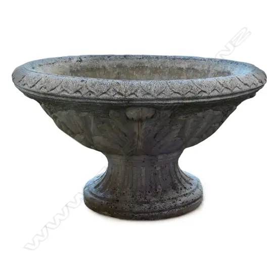 A large vintage classical antique style concrete garden planter / urn,