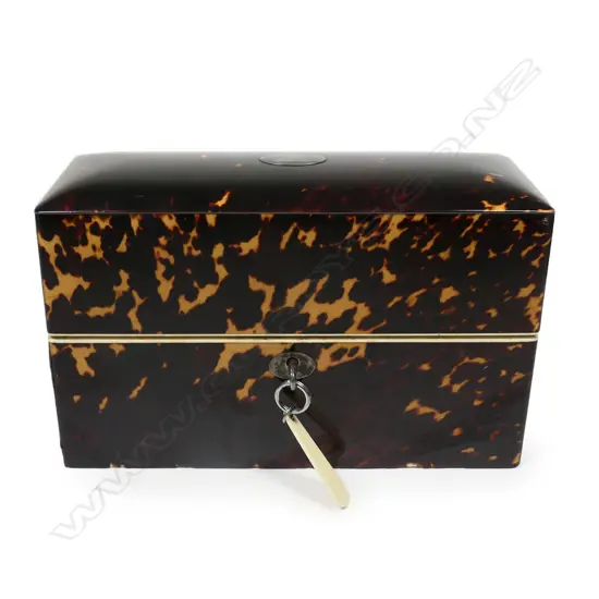 A Victorian tortoiseshell boxed three perfume bottle set,