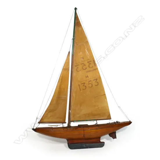 A vintage scratch-built large pond yacht,