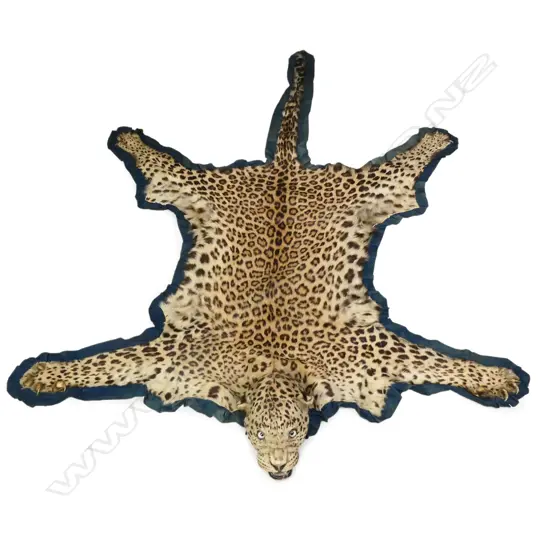 A leopard skin rug,