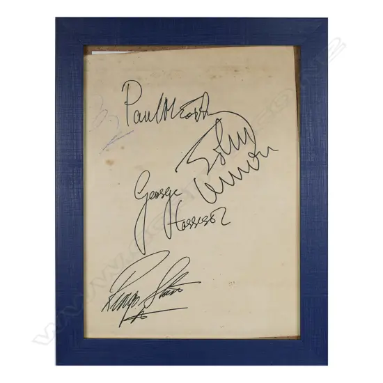 A set of four signatures of The Beatles,
