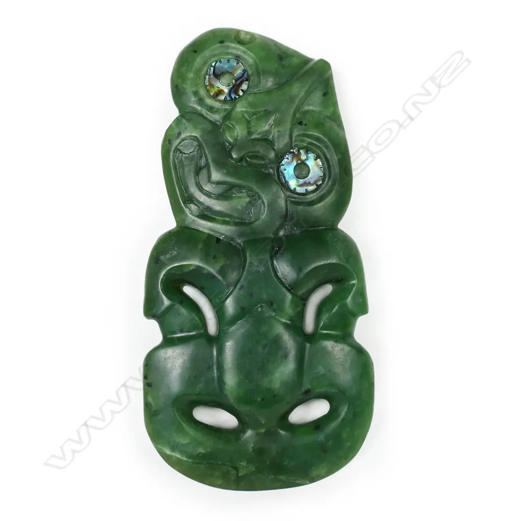 An  impressive Charlie Raponi Wilson nephrite hei tiki, Image 1++